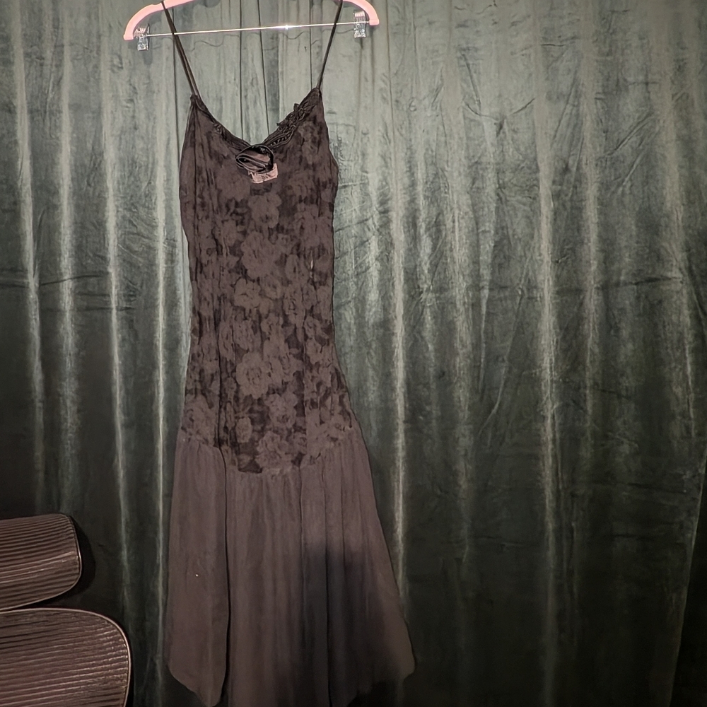 Intimate Concepts by Terry Russo Vintage Black Sheer Lace Lingerie Dress
